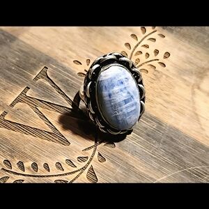 Extra-Large, Elegant, Boho-Chic, Blue Kyanite Ring~SIZE 9~